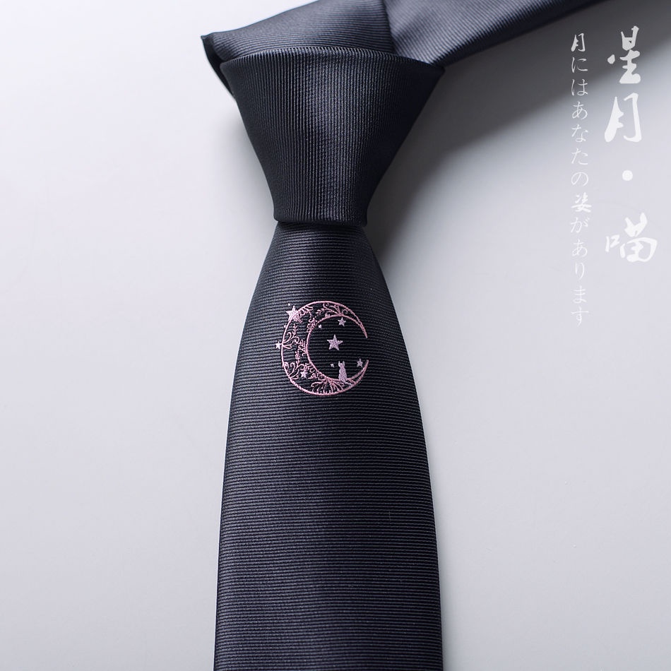 Cà Vạt Đồng Phục Màu Đen Làm Thủ Công Phong Cách Preppy Dành Cho Nam Và Nữ