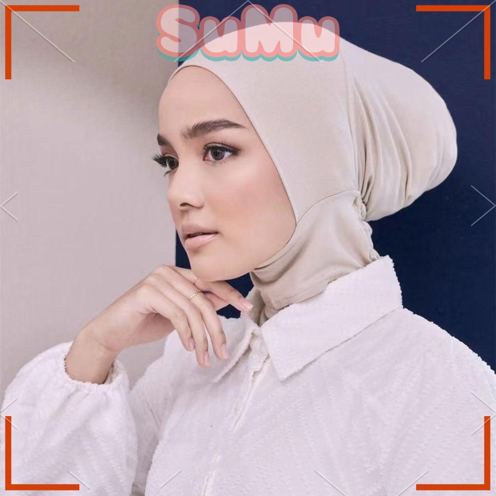 SUMU Khăn Trùm Đầu Bằng Cotton Co Giãn Thời Trang Cho Phụ Nữ Hồi Giáo