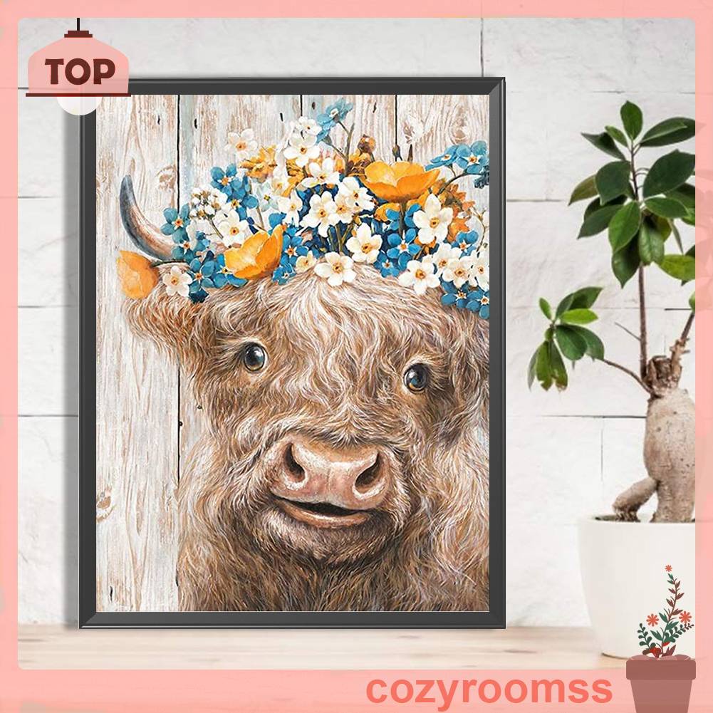 Tranh Đính Đá Kim Cương Toàn Bộ 5D DIY Hình Vẽ Bò