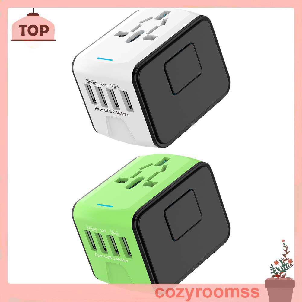 Ổ CắM SạC 4 CổNg Usb TiệN DụNg Cho AU UK EU US