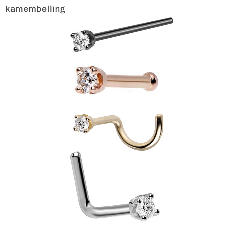 Bộ 5 Khuyên Mũi Bằng Thép Không Gỉ Đính Đá Zircon Sang Trọng