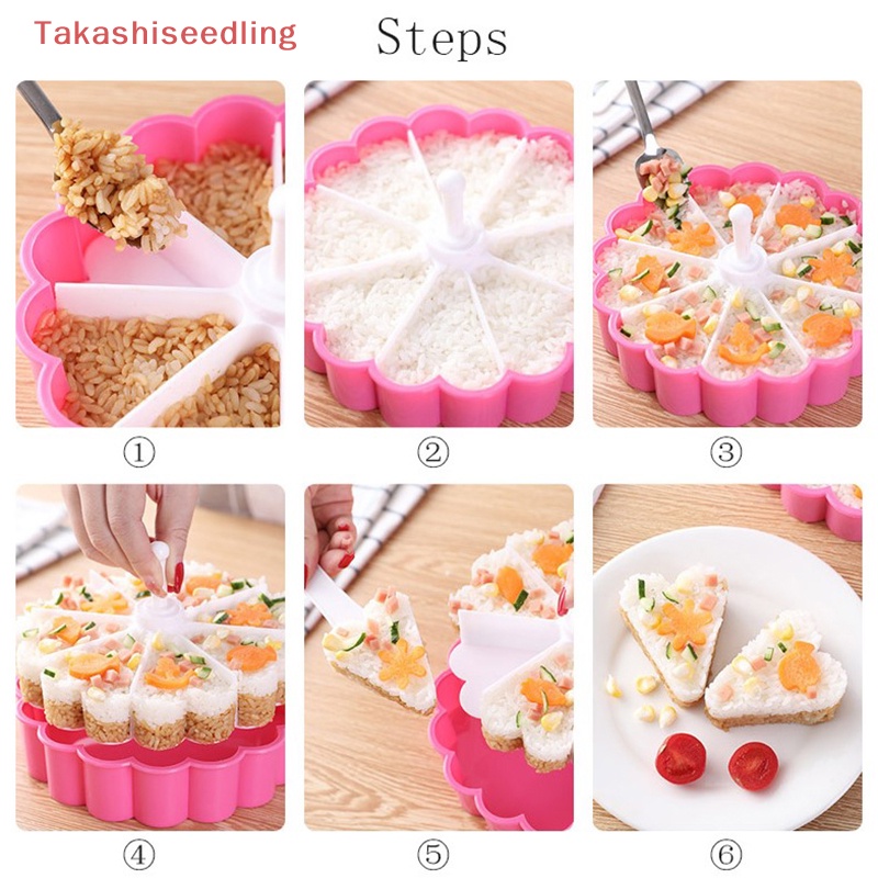 1 Khuôn Làm Sushi / Thạch Rau Câu Hình Trái Tim 8 Ngăn Bằng Nhựa PP