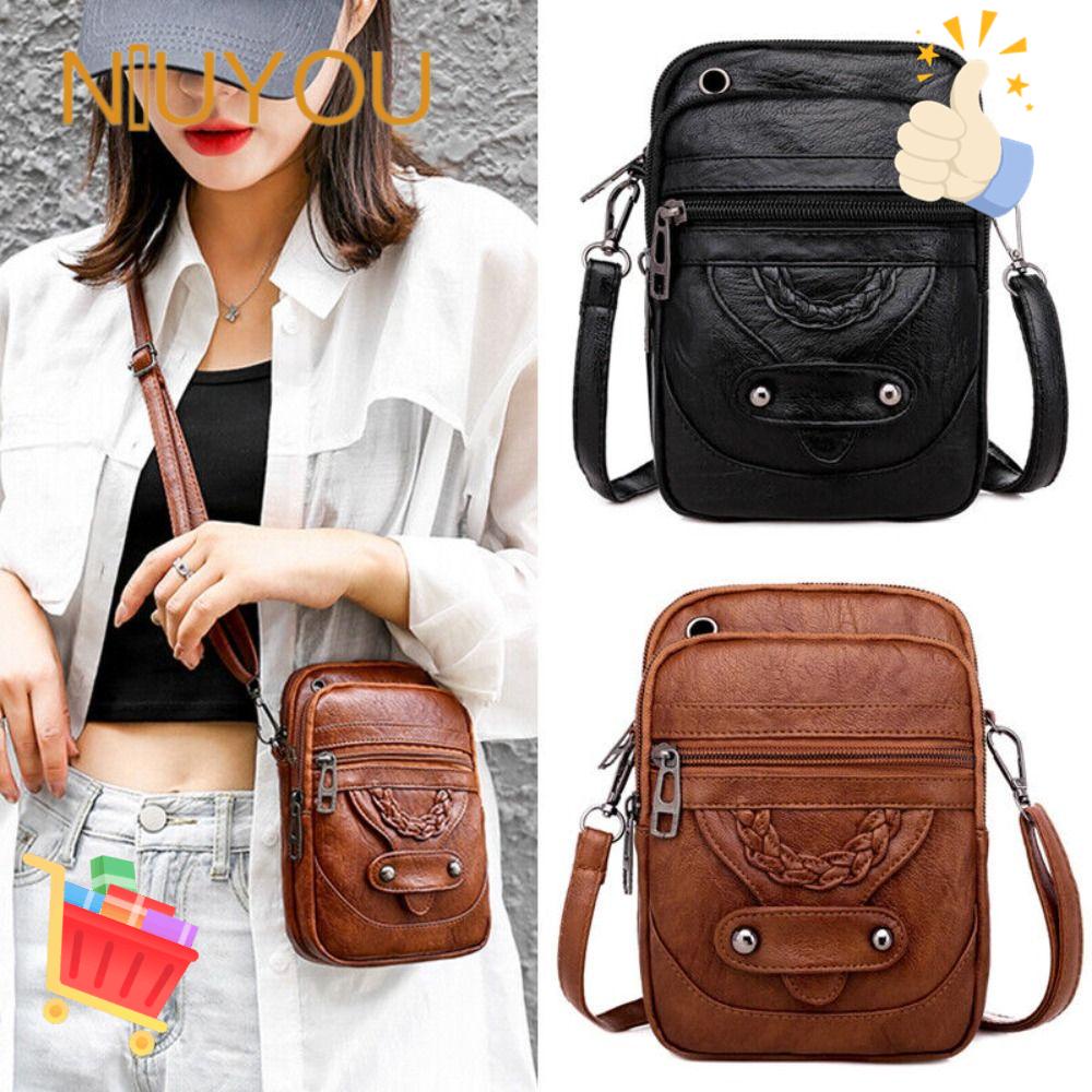 NIUYOU Túi Xách Da PU Đựng Điện Thoại Phong Cách Vintage