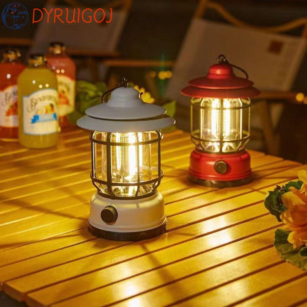 DYRUIDOJ Đèn Cắm Trại / Dã Ngoại Có Thể Sạc Lại Bằng Cổng USB Phong Cách Vintage