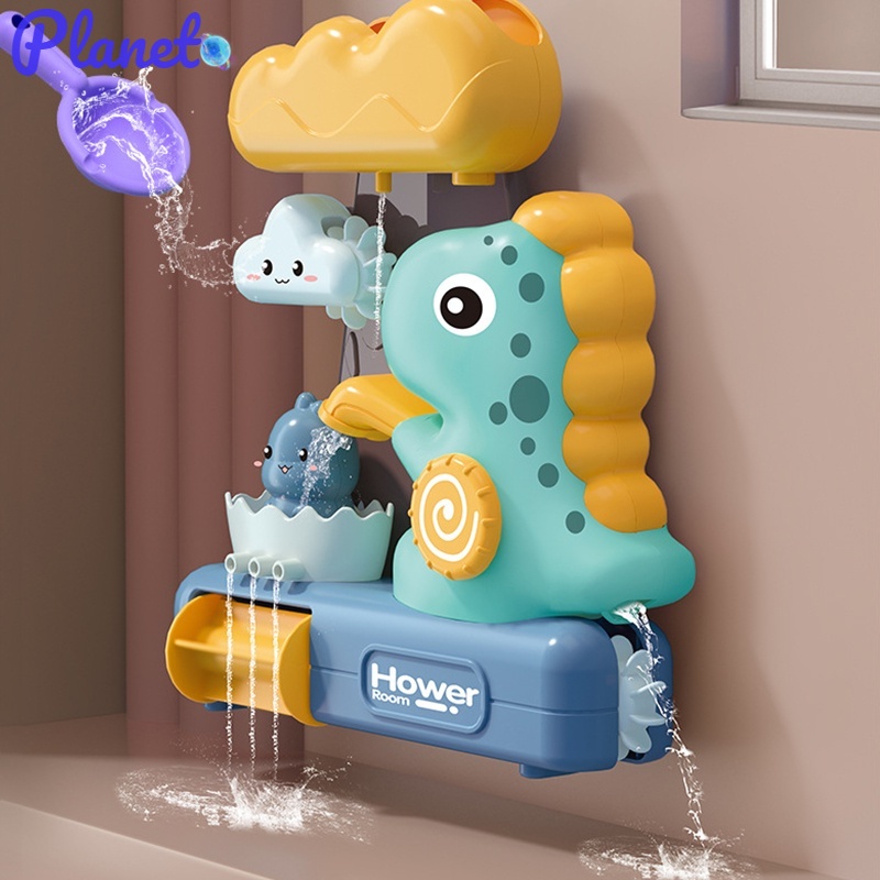 Planet Đồ Chơi Khủng Long Dễ Thương Vui Nhộn Có Giác Hút Khi Đi Bơi Trong Phòng Tắm, Xịt Và Phun Nước.