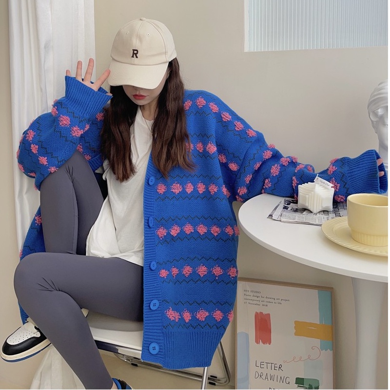 Áo Len Nữ Dài Tay Cổ Tròn Form Rộng Thời Trang Hàn
