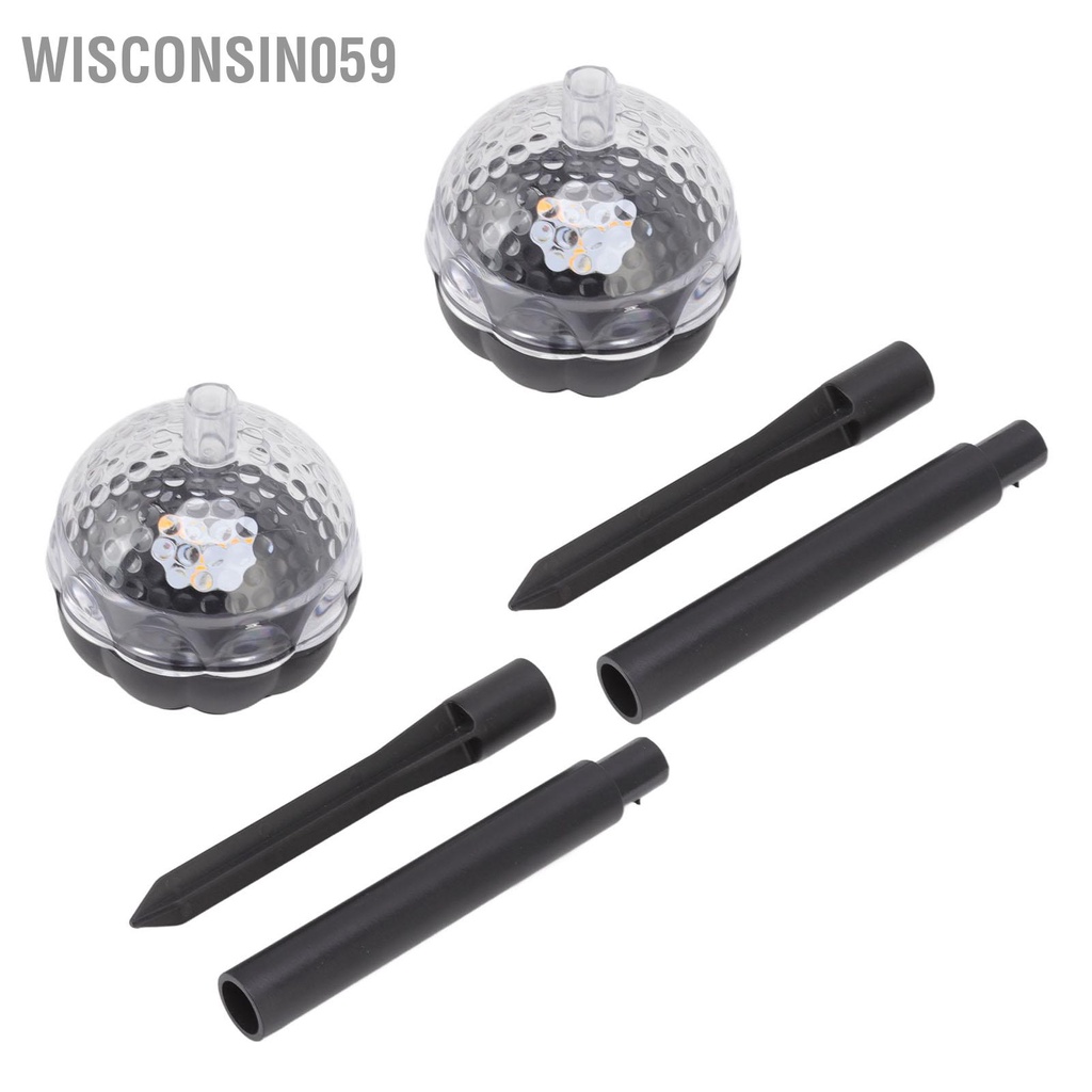 Wisconsin059 2 Cái Pathway Light LED Ánh sáng vàng 400mAh Đèn sân vườn năng lượng mặt trời cho ngoài