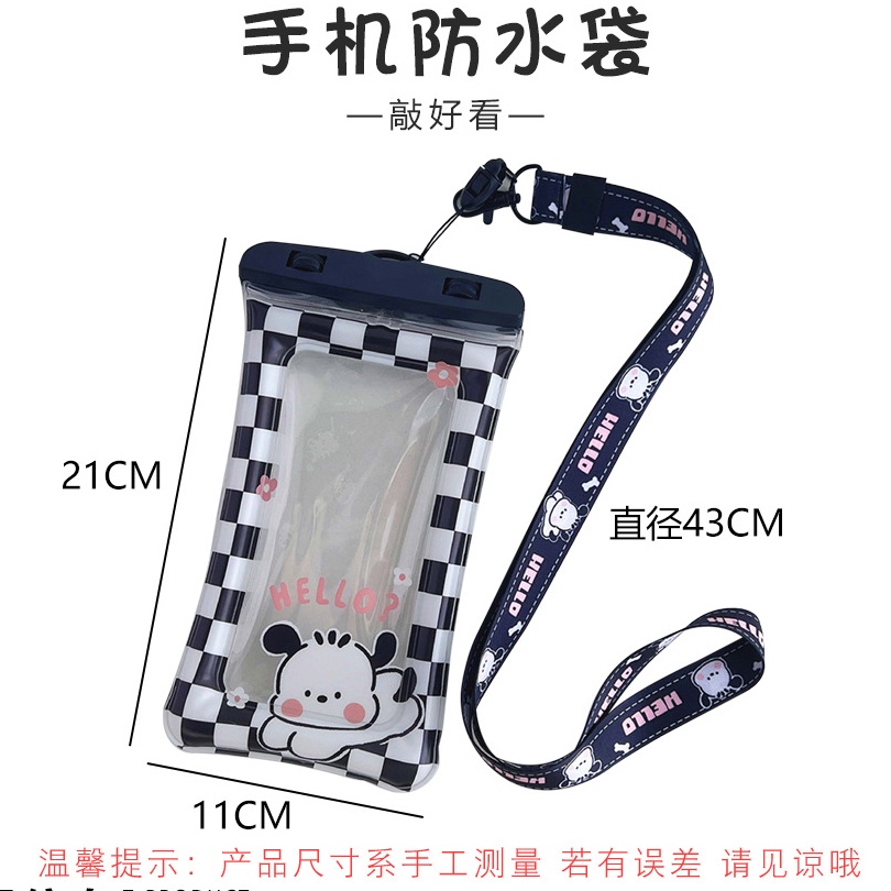 Túi Đựng Điện Thoại Bằng Nhựa Trong Suốt Chống Nước Chống Sốc Họa Tiết Hoạt Hình Dễ Thương