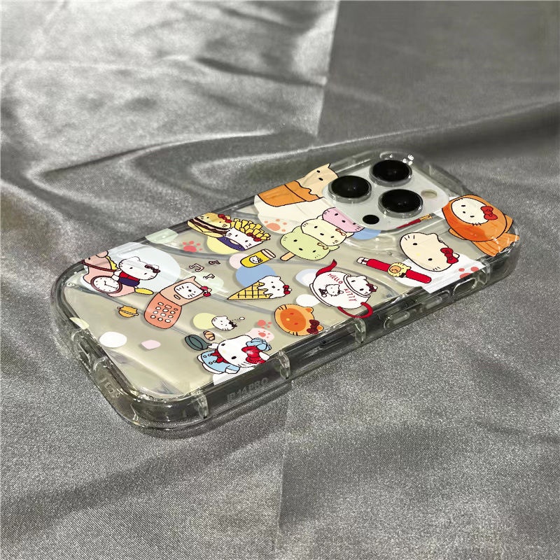 Ốp Điện Thoại Mềm Trong Suốt In Hình Que Kem Đầu Mèo Cho iPhone14promax 1312 / 11 7 / 8plus xr / sins 2CY3