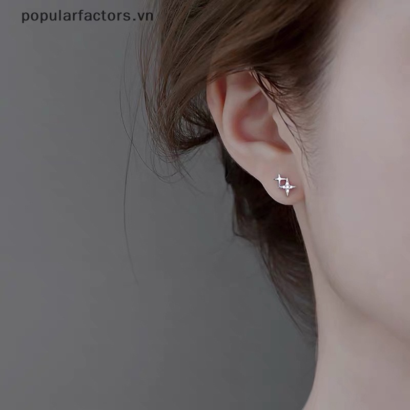 [Phổ Biến] Bông Tai Ngôi Sao Bốn Cánh Lãng Mạn Dễ Thương Thời Trang Nữ Làm Quà Tặng