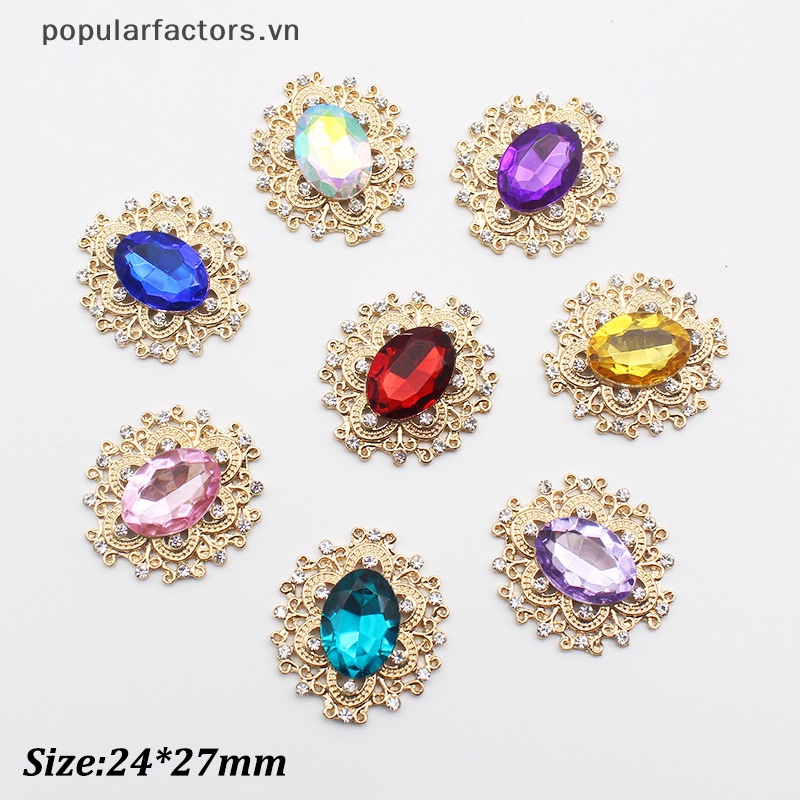 Set 5 Nút Đá Pha Lê 24 * 27MM Làm Trang Sức DIY