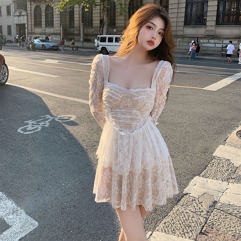 Đầm Ren Dáng Ôm Eo Hẹp Cỡ Lớn Thiết Kế Độc Đáo Thời Trang Quyến Rũ Cho Nữ