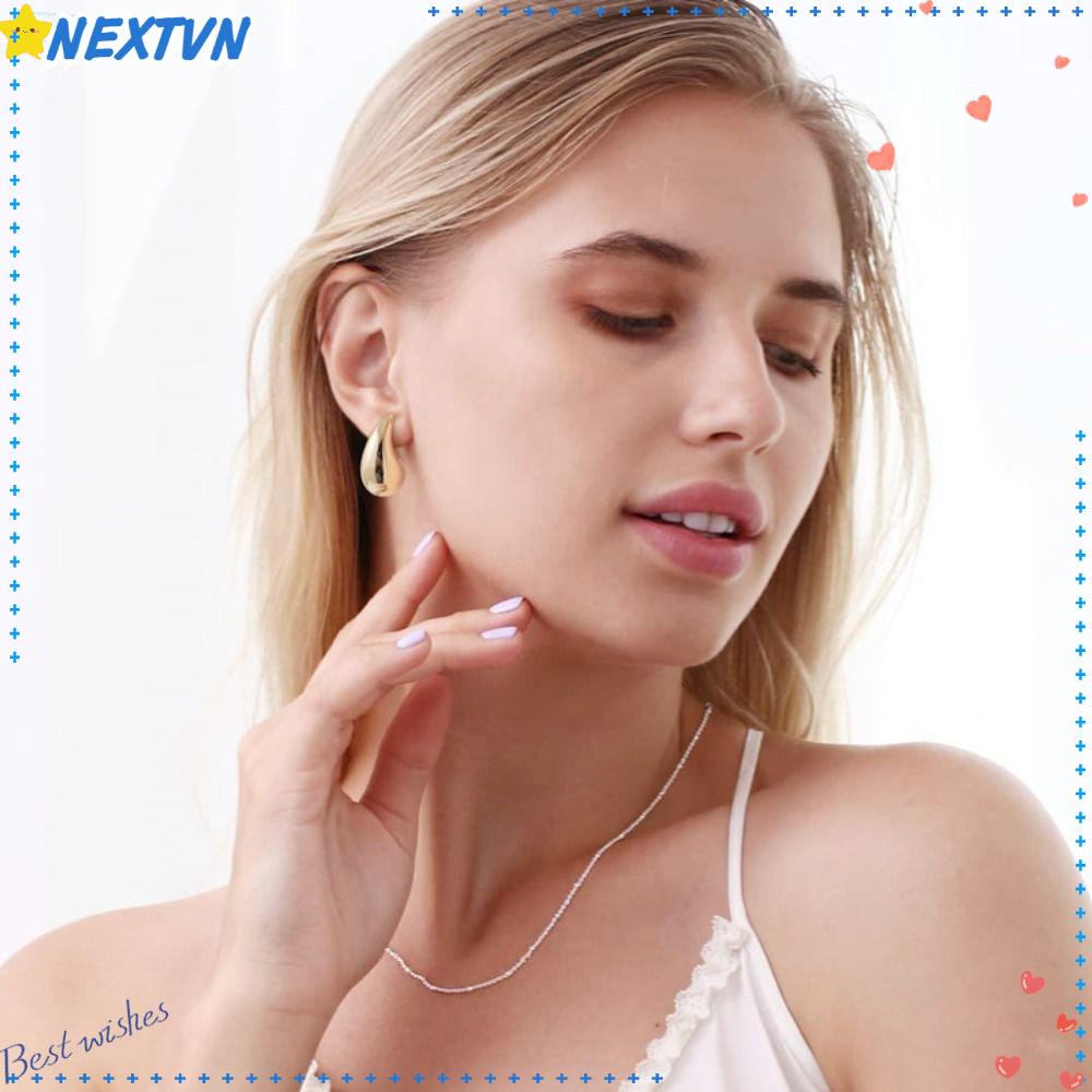 NEXTVN Khuyên Tai Dạng Vòng Mở To Bản Thiết Kế Nhẹ Nhàng