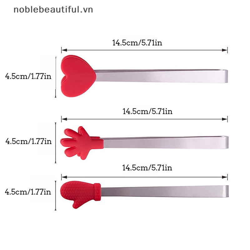Set 3 Kẹp Gắp Đá Bằng Thép Không Gỉ Và Silicon Siêu Bền Tiện Dụng Cho Nhà Bếp