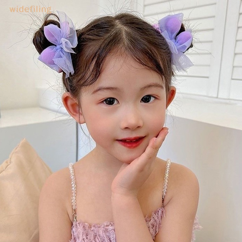 Dây Cột Tóc Cao Su Organza Co Giãn Đính Nơ Màu Kẹo Dễ Thương Cho Bé Gái