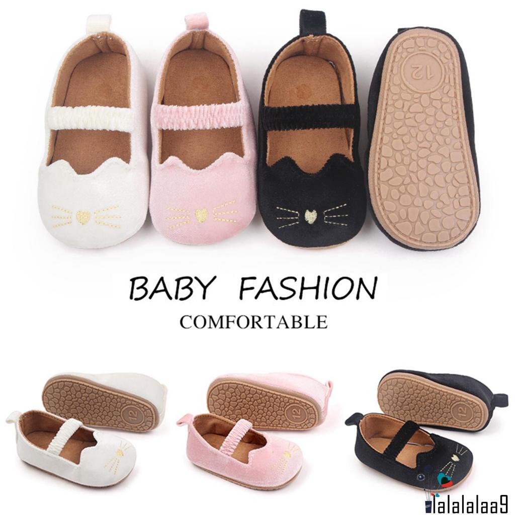 Giày Búp Bê Đế Mềm Chống Trượt Họa Tiết Hoạt Hình Xinh Xắn Cho Bé Gái