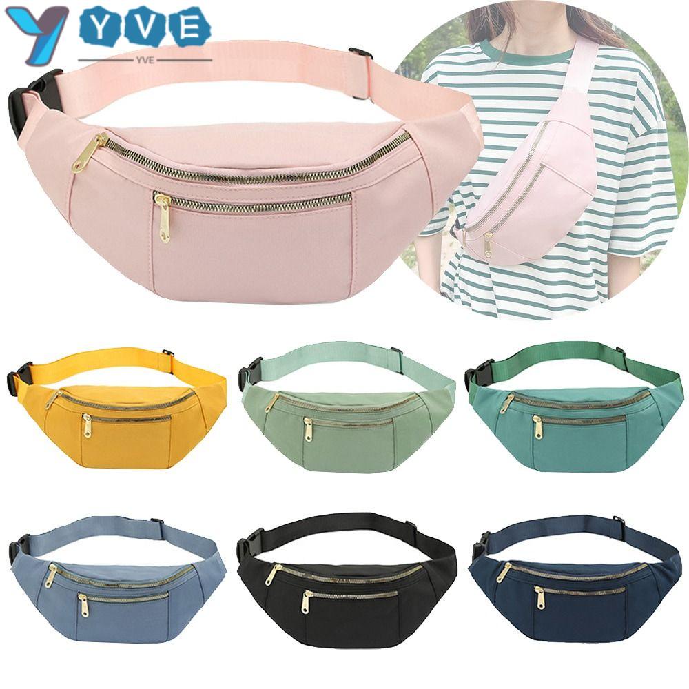 YVE Túi Đeo Hông Vải Oxford Màu Trơn Phong Cách Thể Thao Thời Trang