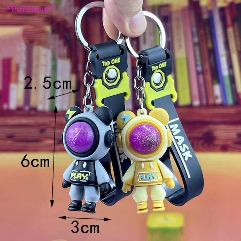 Móc Khóa Hình Gấu Bằng Nhựa PVC Phối Tua Rua Dễ Thương Mới