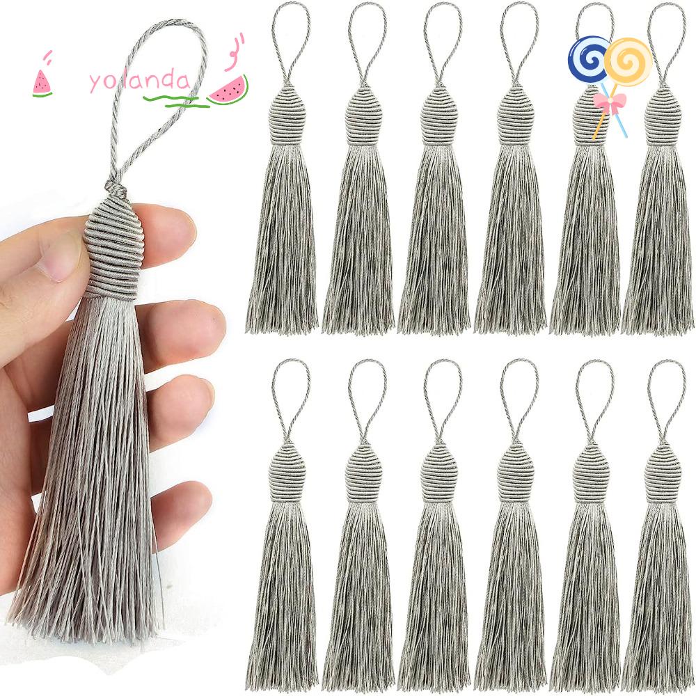 Set 20 Móc Khóa Tua Rua Mini 15cm Màu Xám 2023 Phong Cách Trung Hoa