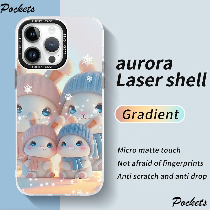 Ốp Điện Thoại IMD Màu Trơn Họa Tiết Thỏ Xinh Xắn Cho iPhonexr128plusinspromax Laser 1314