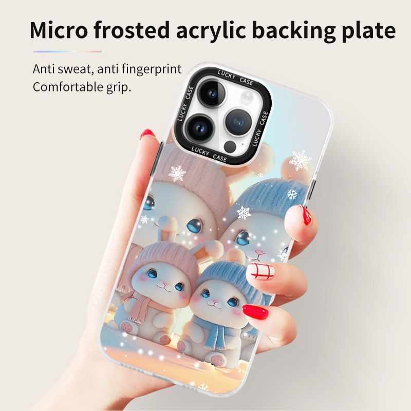 Ốp Điện Thoại IMD Màu Trơn Họa Tiết Thỏ Xinh Xắn Cho iPhonexr128plusinspromax Laser 1314