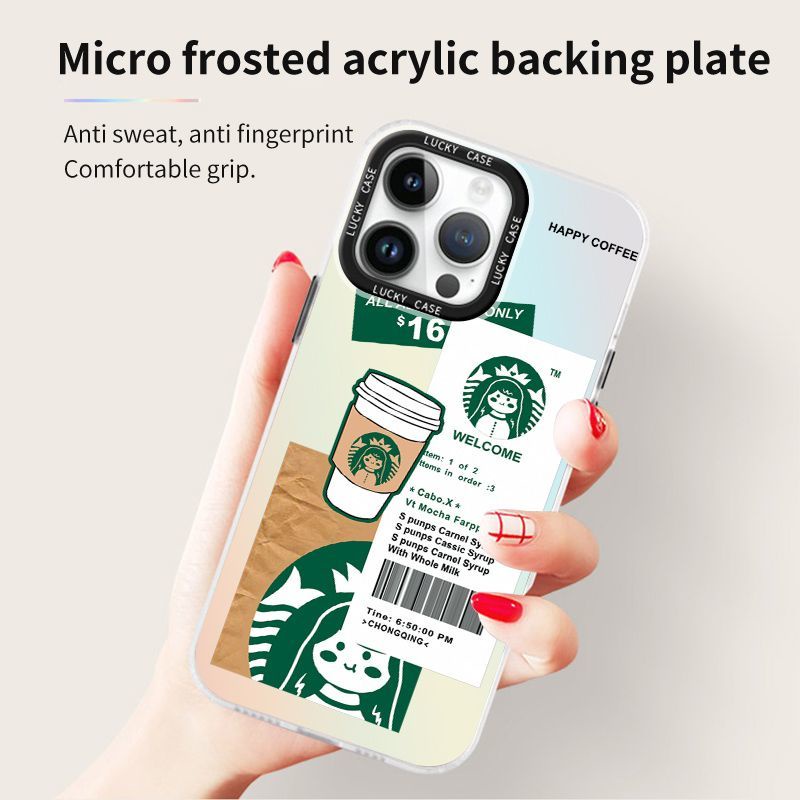 Ốp Điện Thoại Màu Laser Họa Tiết Cà Phê Phong Cách Mỹ Độc Đáo Cho iPhonexr12678plusins 1314promax 9SPB