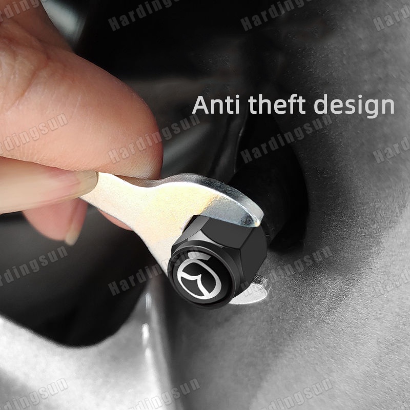 Bộ 4 Nắp Van Bánh Xe Hơi Mazda 2 3 5 6 Bằng Hợp Kim Kẽm Chống Trộm Kèm Chìa Khóa