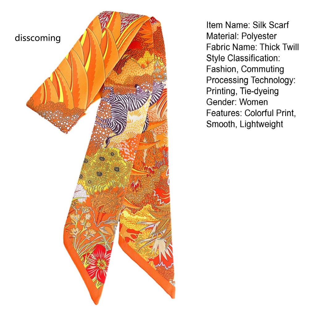 Băng Đô SL SL SL SL| Khăn Choàng Lụa Sang Trọng In Họa Tiết Hoa Nhiều Màu Sắc Kèm Túi Đeo Cổ Mịn Màng Dễ Lên Màu Cho Nữ