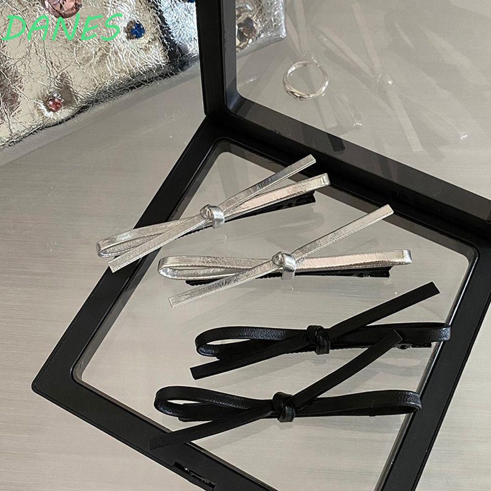 Kẹp Tóc Nơ Da PU Y2k Phong Cách Ngọt Ngào Cho Nữ