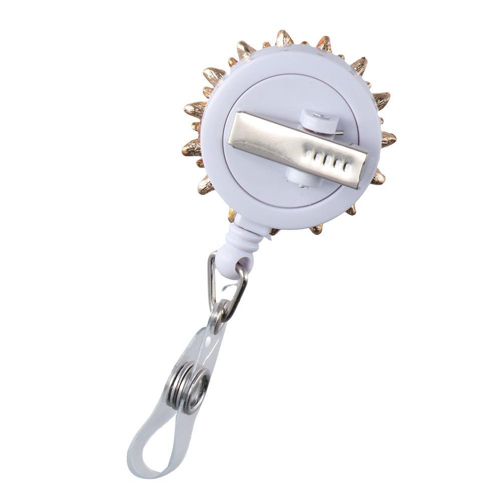 CHOOKEY Cuộn Dây Đeo Thẻ ID / Huy Hiệu Bằng Hợp Kim Tiện Dụng Hoa Hướng Dương Vàng Lấp Lánh Dành Cho Văn Phòng