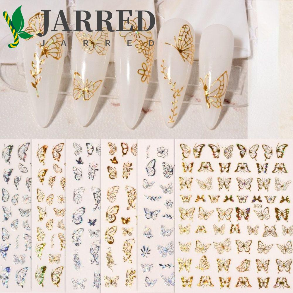 JARRED Miếng Dán Trang Trí Móng Tay Hình Bướm Mắt Mèo Ba Chiều DIY