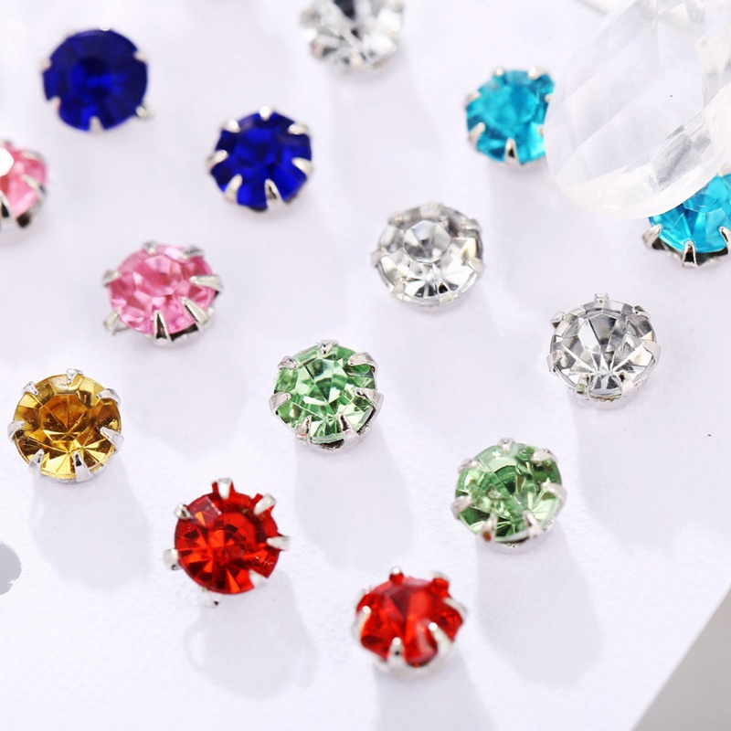 Ygt Set 12 Cặp Khuyên Tai Nữ Đính Ngọc Thời Trang