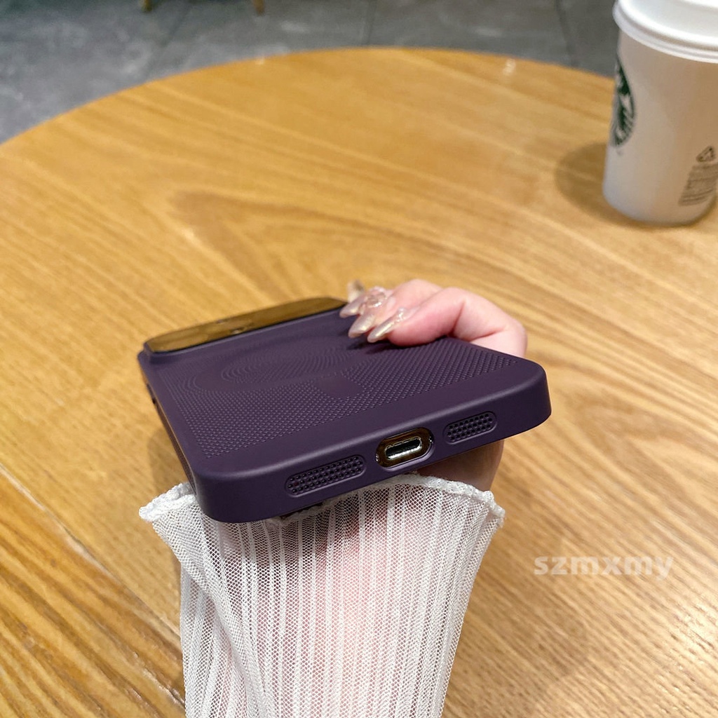 Ốp Điện Thoại Cứng Dạng Lưới Tản Nhiệt Thoáng Khí Có Từ Tính Cho IPhone 15 IP 14 13 12 Pro Max