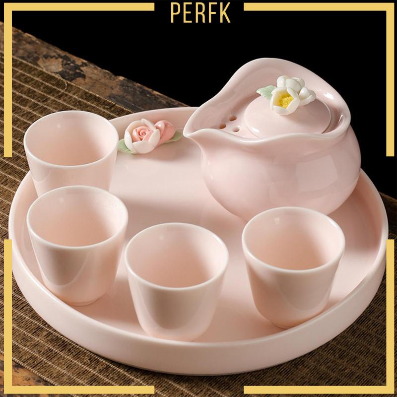 Bộ Ấm Trà Bằng Gốm Bền Họa Tiết Dễ Thương Phong Cách Trung Hoa Sturdy