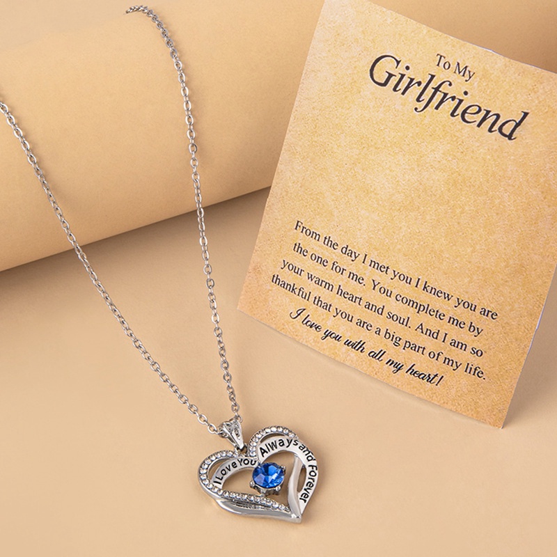 Ygt Vòng cổ Mặt Đá Sapphire Hình Trái Tim Bằng Thép Không Gỉ Thời Trang Cho Nữ