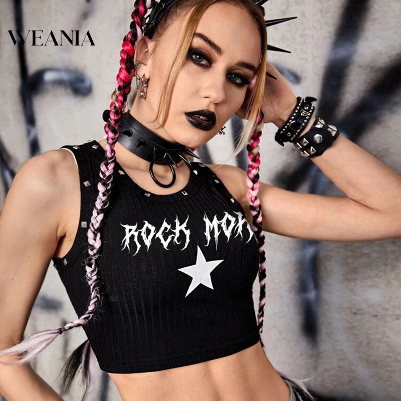 Áo Croptop Dáng Ôm In Họa Tiết Màu Sắc Tương Phản Cá Tính Cho Nữ