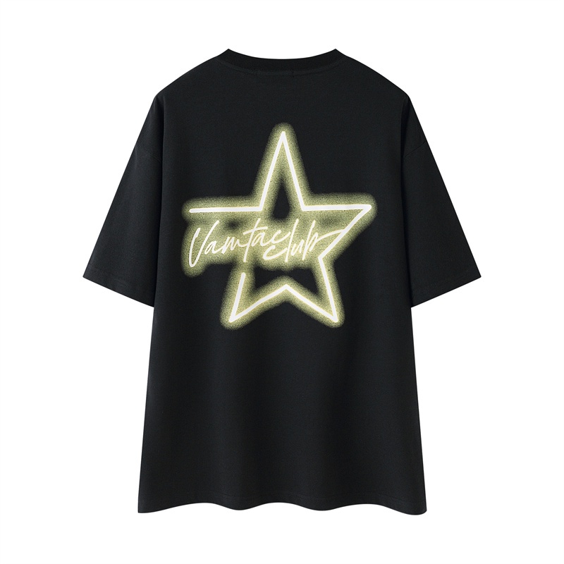 Áo Thun Ngắn Tay Dáng Rộng In Hình Ngôi Sao Thời Trang Mùa Hè