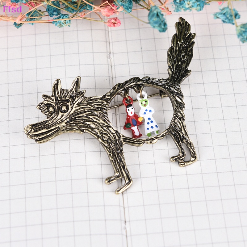 {Ffsd} Trâm Cài Áo Thời Trang Cổ Điển Hình Sói Rỗng Phong Cách Punk Dành Cho Trẻ Em Làm Quà Tặng