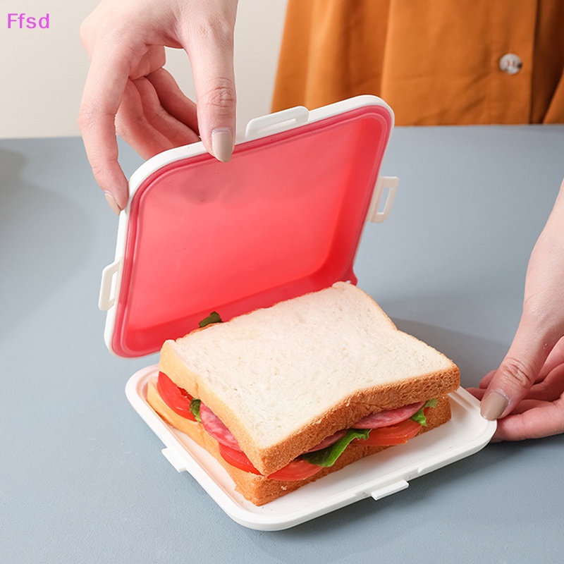 {Ffsd} Hộp Đựng Thức Ăn Trưa Di Động Bằng Silicone Tái Sử Dụng Được Thân Thiện Với Môi Trường