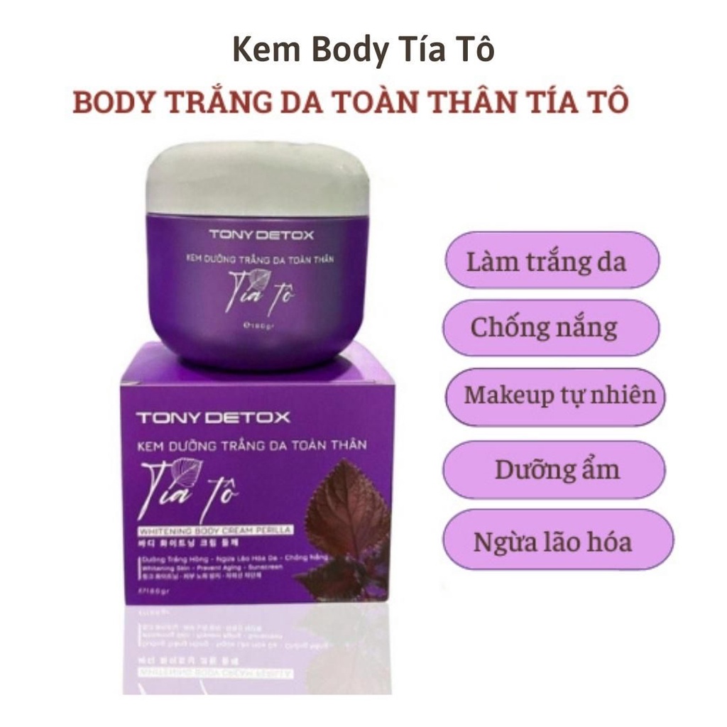 Kem Kích Trắng TONY DETOX Tía Tô 200g