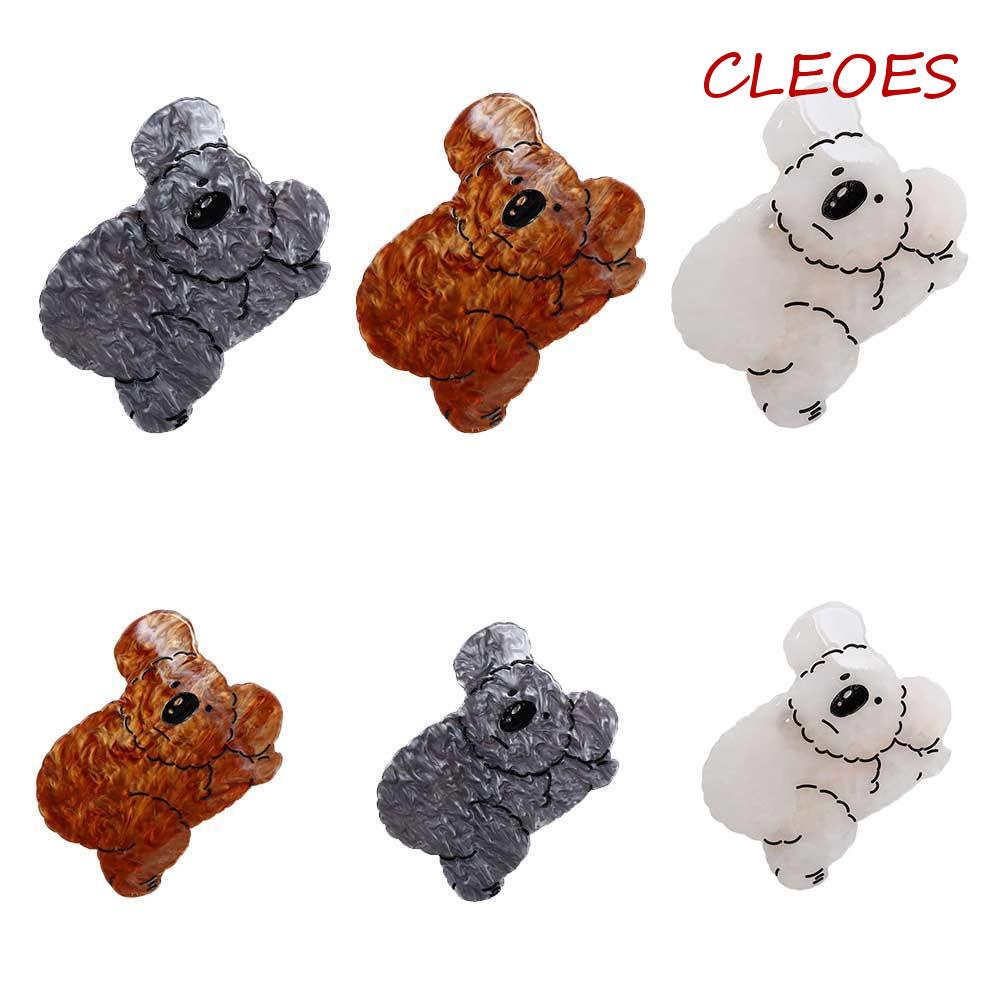 CLEOES Kẹp Tóc Hình Móng Vuốt Gấu Koala / Cá Mập Axit Acetic Cá Tính Rửa Mặt Cho Nữ