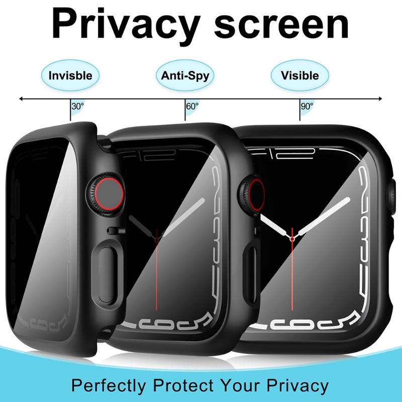Kính Cường Lực + Ốp Bảo Vệ Màn Hình Chống Nhìn Trộm Cho Apple Watch Ultra 49mm 8 44mm 40mm 42mm iWatch 7 6 54 3 se 41mm 45mm
