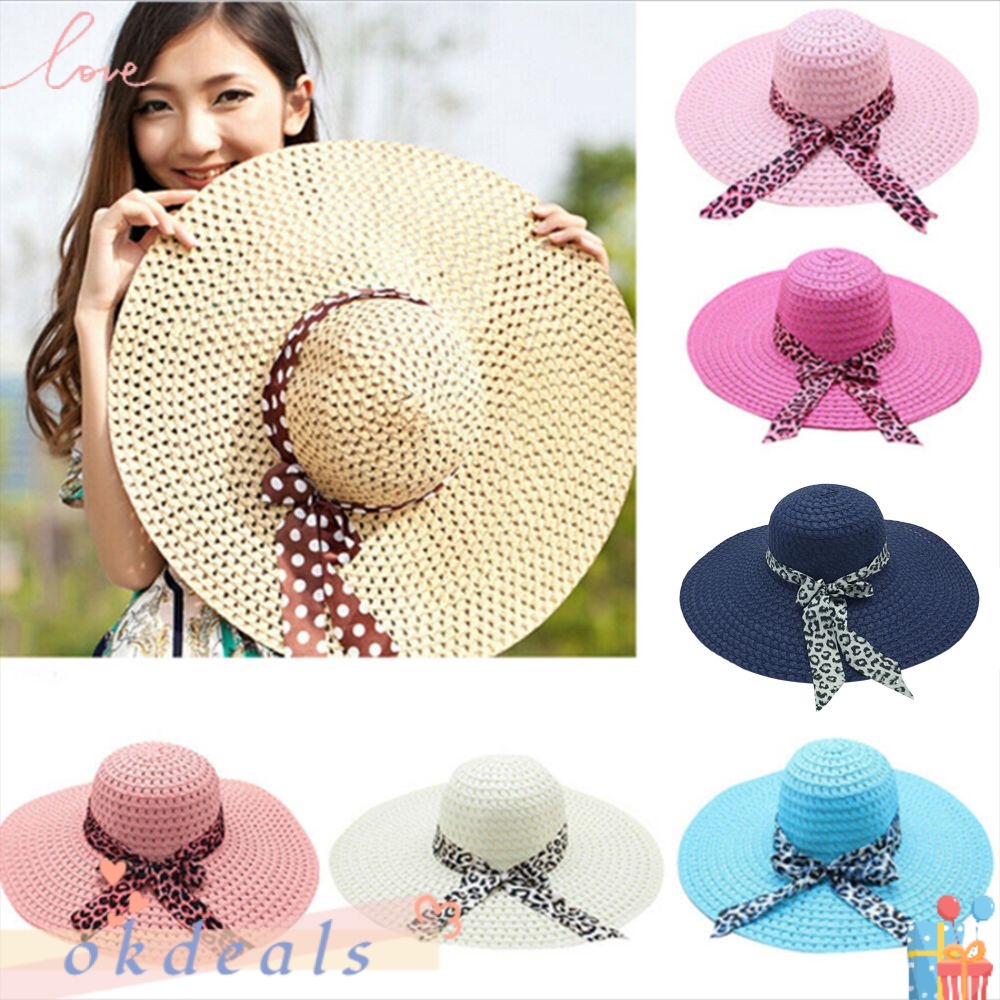 OKDEALS Mũ Rộng Vành Chống Tia UV Thời Trang Đi Biển Cho Nữ