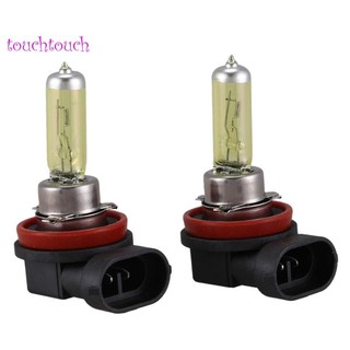 2 bóng đèn phá sương mù siêu sáng dc 12v 55w h11 3000k màu vàng cho xe hơi