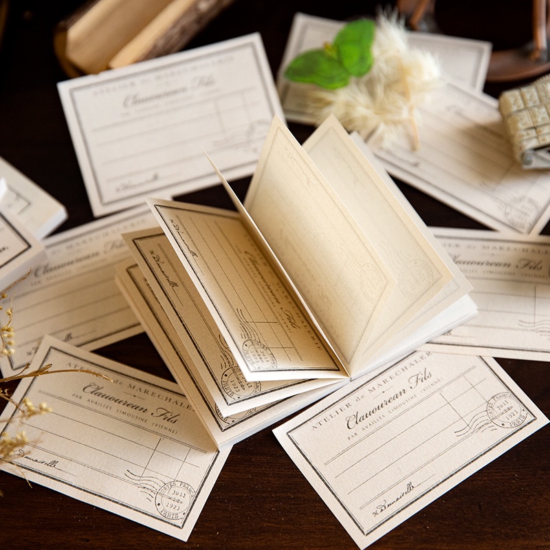 Bộ 50 Dính Priming Note Book Notebook Strange Base Paper Collage Base Base seal account Decorative Scrapbooking 85 * 55mm