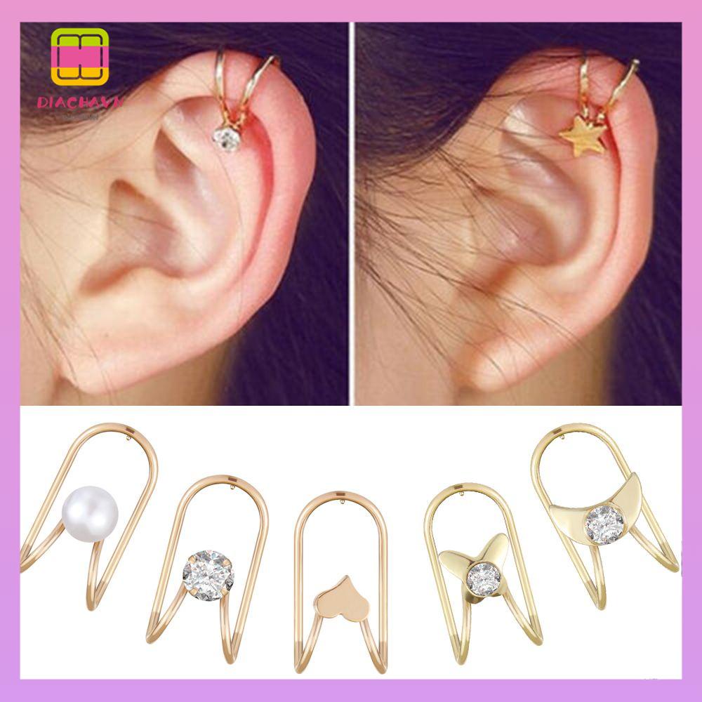 DIACHAVN 1 Cặp Khuyên Kẹp Vành Tai Không Xỏ Lỗ