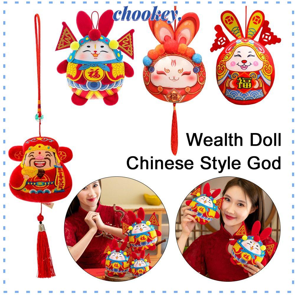 CHOOKEY Búp Bê Nhồi Bông Trang Trí Năm Mới Phong Cách Trung Hoa