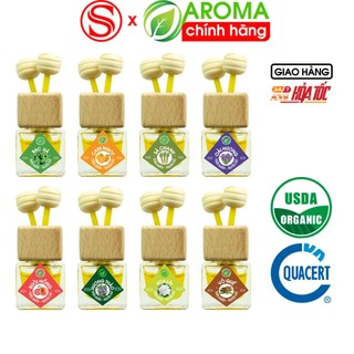 Tinh dầu AROMA nhiều mùi tự khuếch tán, tinh dầu thơm phòng, thơm ô tô, khử mùi, chai vuông có kẹp