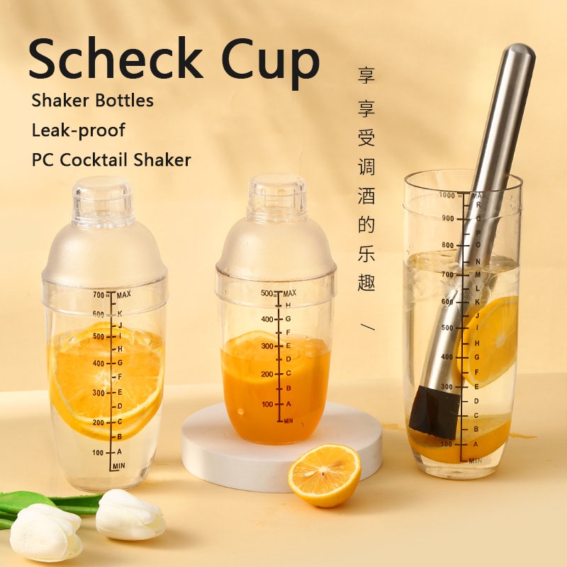 Bình Lắc Pha Chế Cocktail Chống Rò Rỉ Bằng PC Có Thang Đo Cho Bartender