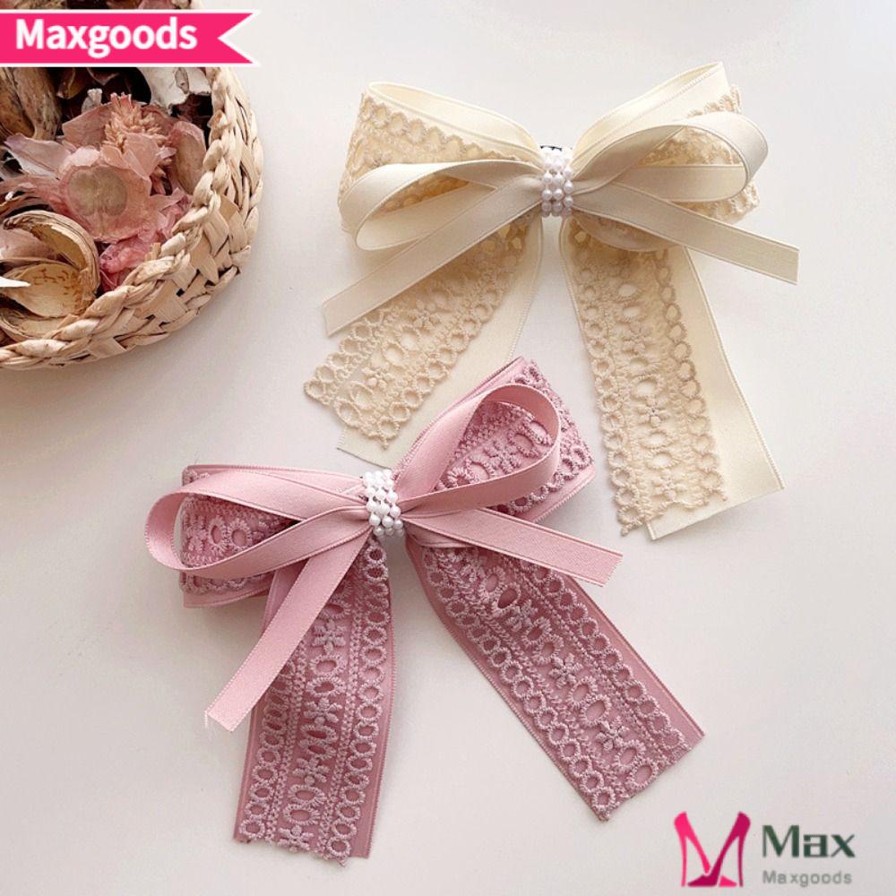 MAXG Kẹp Tóc Nơ Ren Hai Lớp Dễ Thương Thanh Lịch